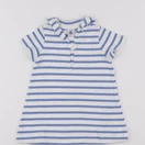 Petit Bateau - robe blanc, bleu - 12 mois