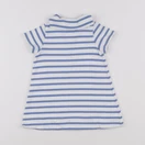 Petit Bateau - robe blanc, bleu - 12 mois