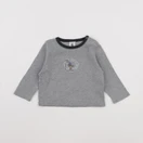 Petit Bateau - tee-shirt gris - 12 mois
