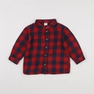 H&M - chemise bleu, rouge - 12/18 mois