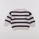 H&M - pull beige, bleu - 6/9 mois