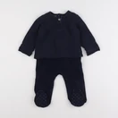 Vertbaudet - pyjama velours bleu - 12 mois