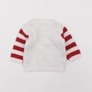 Vertbaudet - pull blanc, rouge - 3 mois