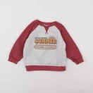 Vertbaudet - sweat gris, rouge - 3 ans