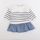 Vertbaudet - robe blanc, bleu - 12 mois