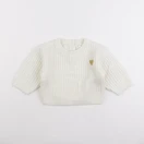 Vertbaudet - pull blanc - 12 mois