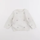 Vertbaudet - pull blanc, or - 12 mois