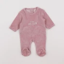 Vertbaudet - pyjama velours rose - 0 mois