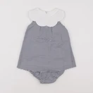 Jacadi - robe blanc, bleu - 18 mois