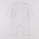 Jacadi - combinaison coton blanc, rose - 6 mois
