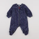 Petit Bateau - pyjama velours bleu - 6 mois