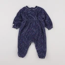 Petit Bateau - pyjama velours bleu - 6 mois