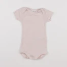 Petit Bateau - body blanc, rose - 6 mois
