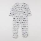 Vertbaudet - pyjama velours blanc, bleu - 2 ans