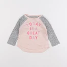 Oshkosh - tee-shirt gris, rose - 6 mois