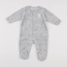 Vertbaudet - pyjama velours gris - 6 mois