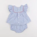 Jacadi - ensemble blanc, bleu - 6 mois