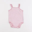 Vertbaudet - body blanc, rose - 12 mois