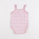 Vertbaudet - body blanc, rose - 12 mois