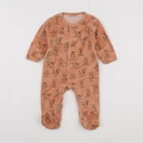 Vertbaudet - pyjama velours marron - 6 mois