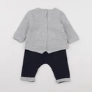 Vertbaudet - ensemble bleu, gris - 6 mois