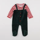 Vertbaudet - pyjama velours vert - 6 mois
