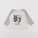 IKKS - tee-shirt blanc, gris - 6 mois