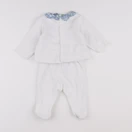 Jacadi - pyjama velours bleu, blanc - 6 mois