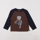Vertbaudet - tee-shirt bleu, marron - 4 ans