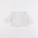Vertbaudet - sweat blanc, rose - 3 mois