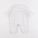 Vertbaudet - pyjama coton blanc, rose - 3 mois