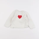 Petit Bateau - pull blanc, rouge - 18 mois