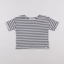 Vertbaudet - tee-shirt blanc, bleu - 4 ans
