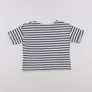 Vertbaudet - tee-shirt blanc, bleu - 4 ans