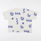 Gamin gamine - blouse blanc, bleu - 5/6 ans