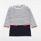 Vertbaudet - robe blanc, bleu - 36 mois