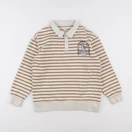 Vertbaudet - sweat blanc, marron - 10 ans