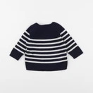 Vertbaudet - pull bleu, blanc - 3 mois