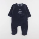 Vertbaudet - pyjama velours bleu - 9 mois