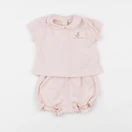 Vertbaudet - ensemble coton rose - 1 mois