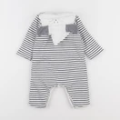 Petit Bateau - sur-pyjama bleu, blanc - 3 mois