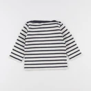 Petit Bateau - tee-shirt blanc, bleu - 12 mois