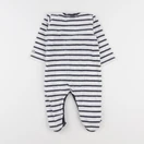 Petit Bateau - pyjama velours blanc, bleu - 9 mois