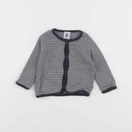 Petit Bateau - tee-shirt blanc, bleu - 6 mois