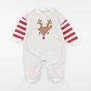 Vertbaudet - pyjama coton blanc, rouge - 12 mois
