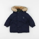 Vertbaudet - manteau réversible bleu - 12 mois
