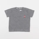 Petit Bateau - tee-shirt bleu, blanc - 12 mois