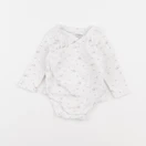 Vertbaudet - body blanc, rose - 6 mois