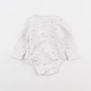 Vertbaudet - body blanc, rose - 6 mois