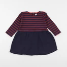 Petit Bateau - robe bleu, rouge - 24 mois